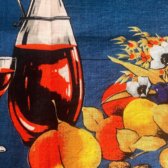 Ulster Irish Linen Tea Towels x 2 - Vintage Kitsch Tea Towel Wine, Nuts, Fruits - Picture 10 of 12